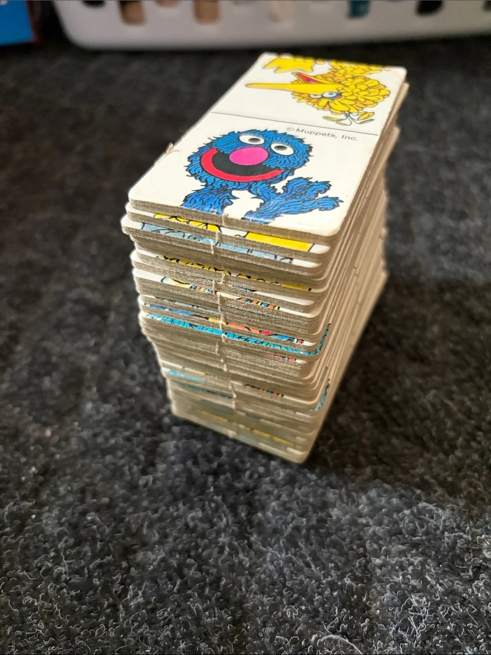 Vintage Sesame Street Dominoes Game 1980 - 30 Cardboard Dominoes Complete Set